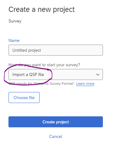 create a new project