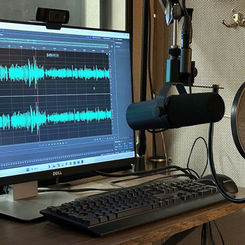 Audio booth computer and microphone