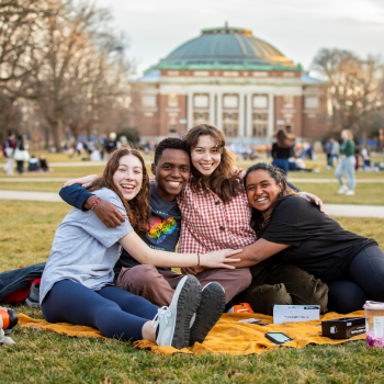 students on the quad